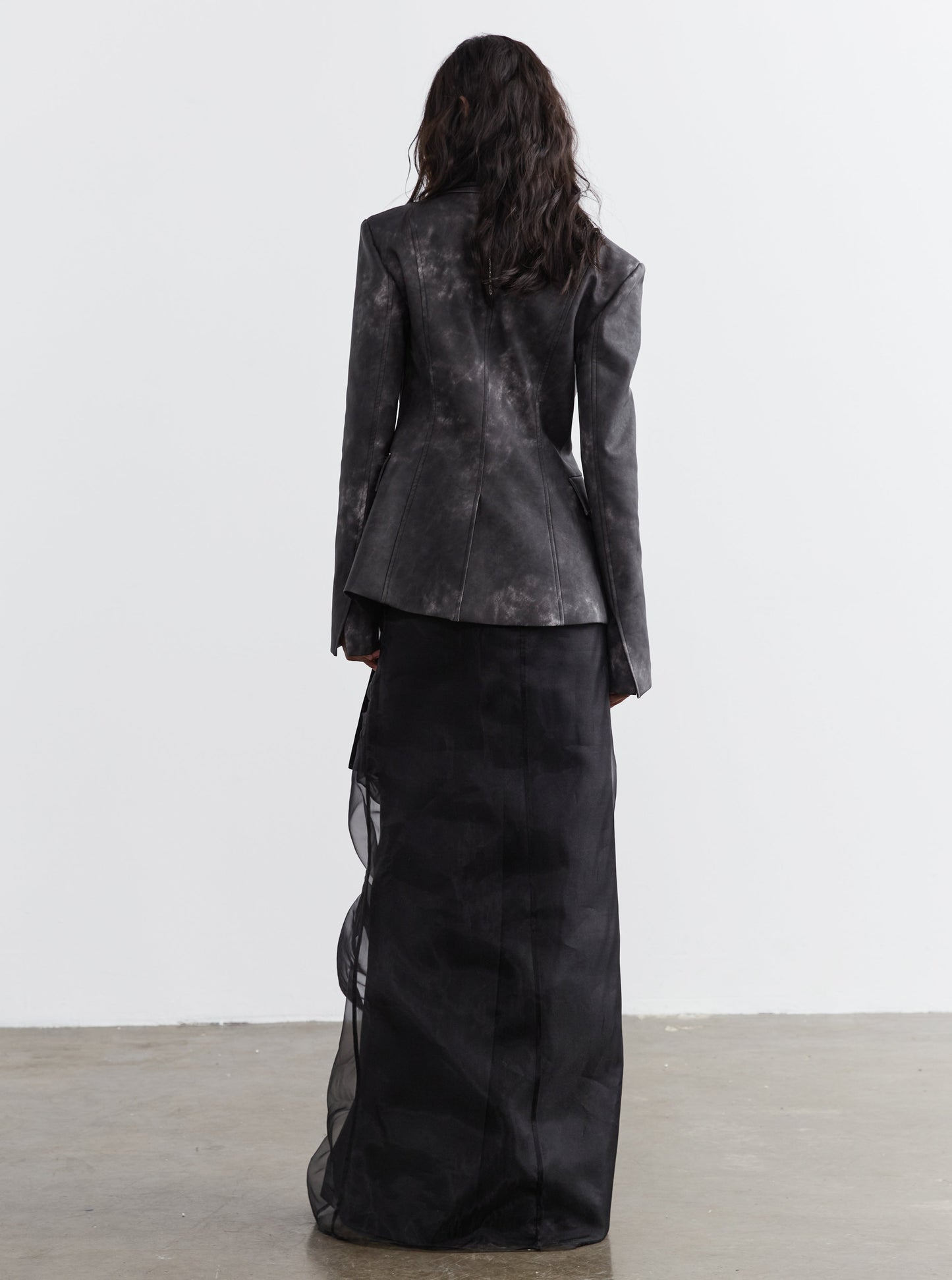 가죽 가짜 두 조각 스키니 재킷