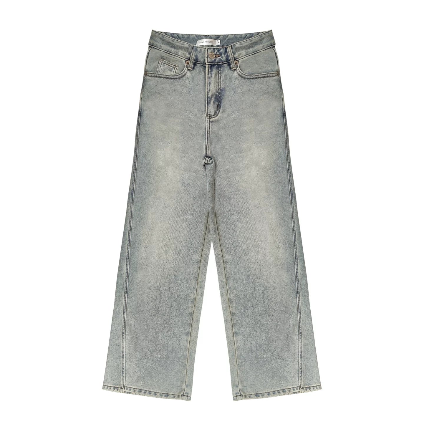 Washed Distressed Denim Pants