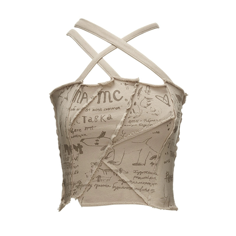 Graffiti Cross Strap Top