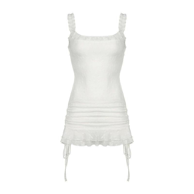 프리폴 백리스 컷아웃 니트 드레스 세트업