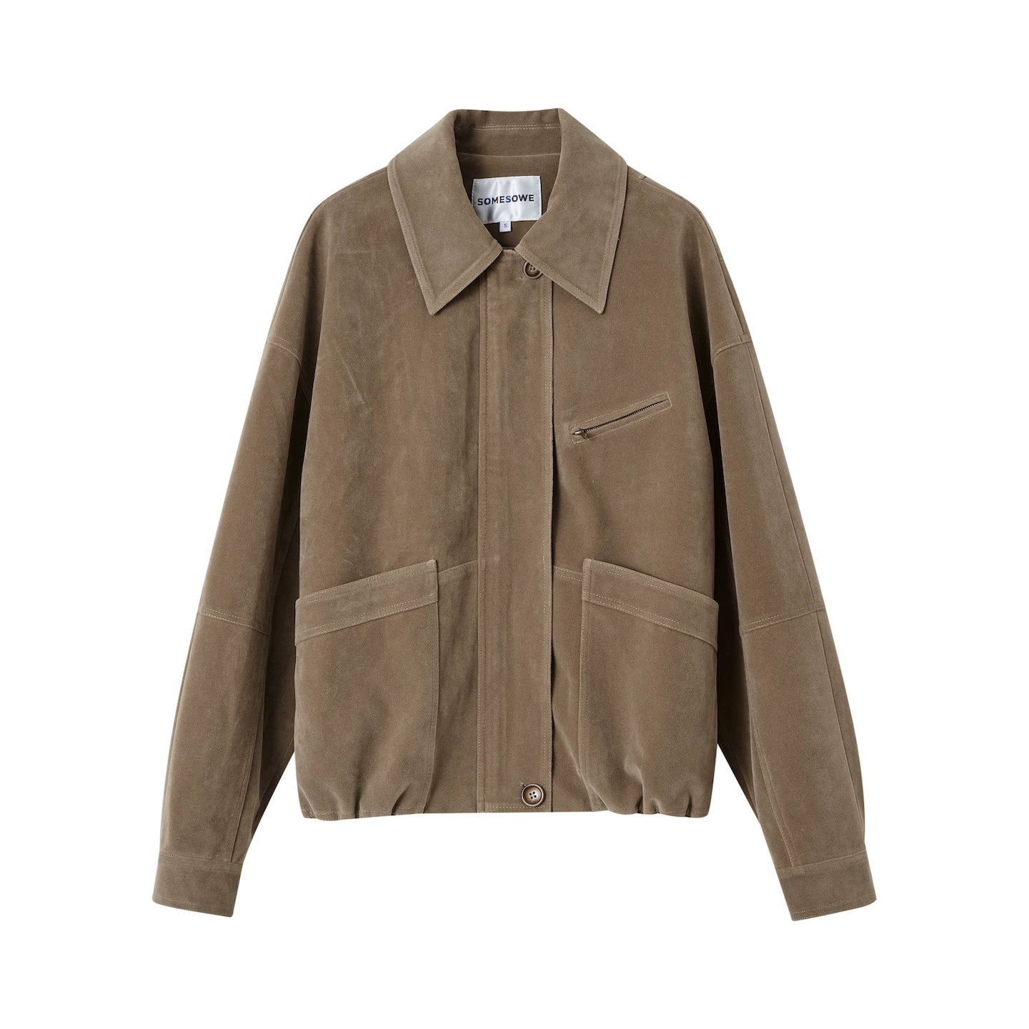 Lapel Suede Silhouette Jacket