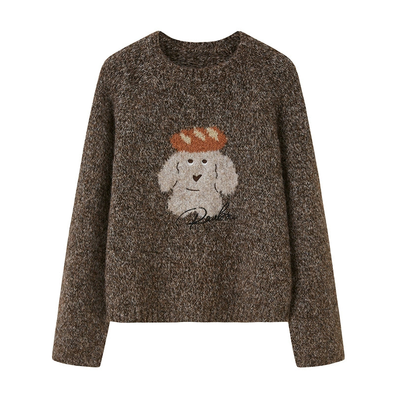 Bread Dog Round Neck Sweater