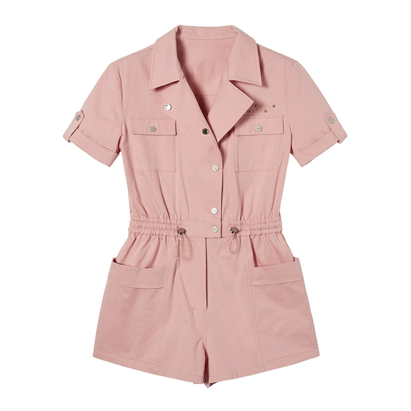 Elastic Waist Cargo Style Jumpsuit