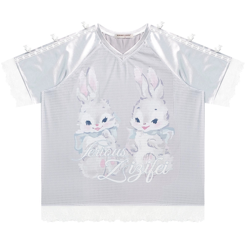 Summer Rabbit V-Neck Tee