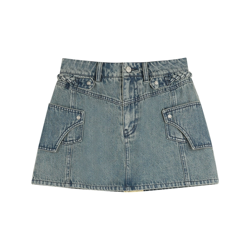 A-Line Vintage Denim Skirt