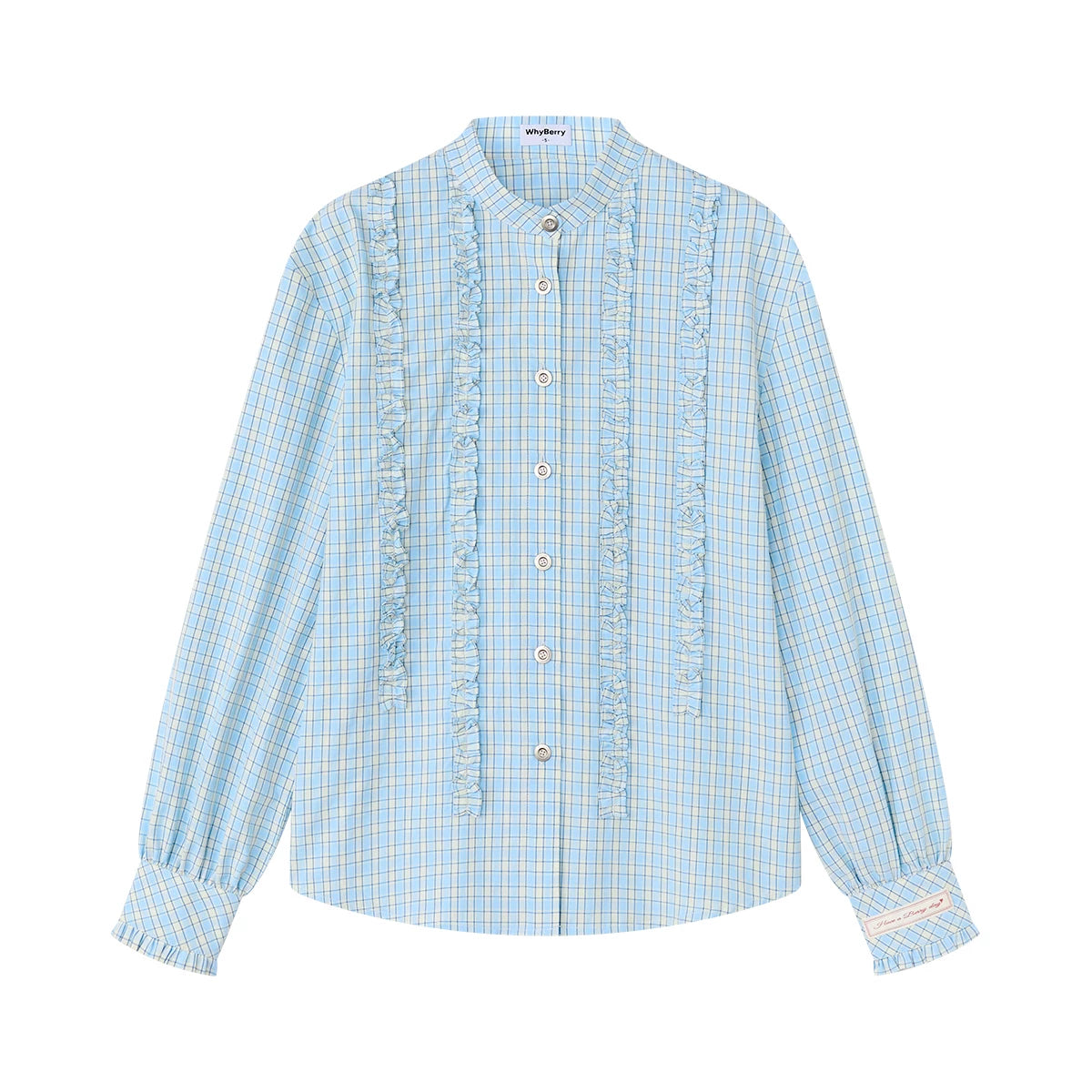 Gewebtes, geschwungenes Rüschenhemd