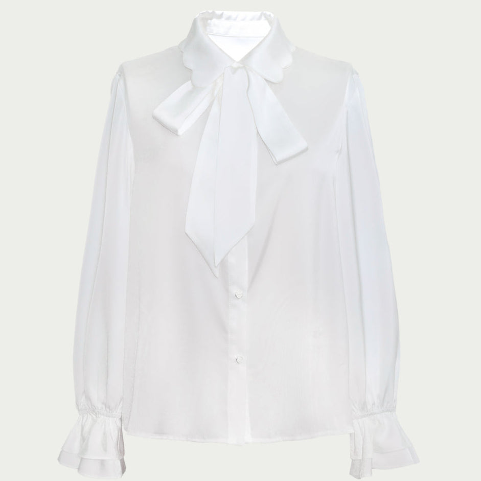 Celebrity Chic Floral Bow Blouse