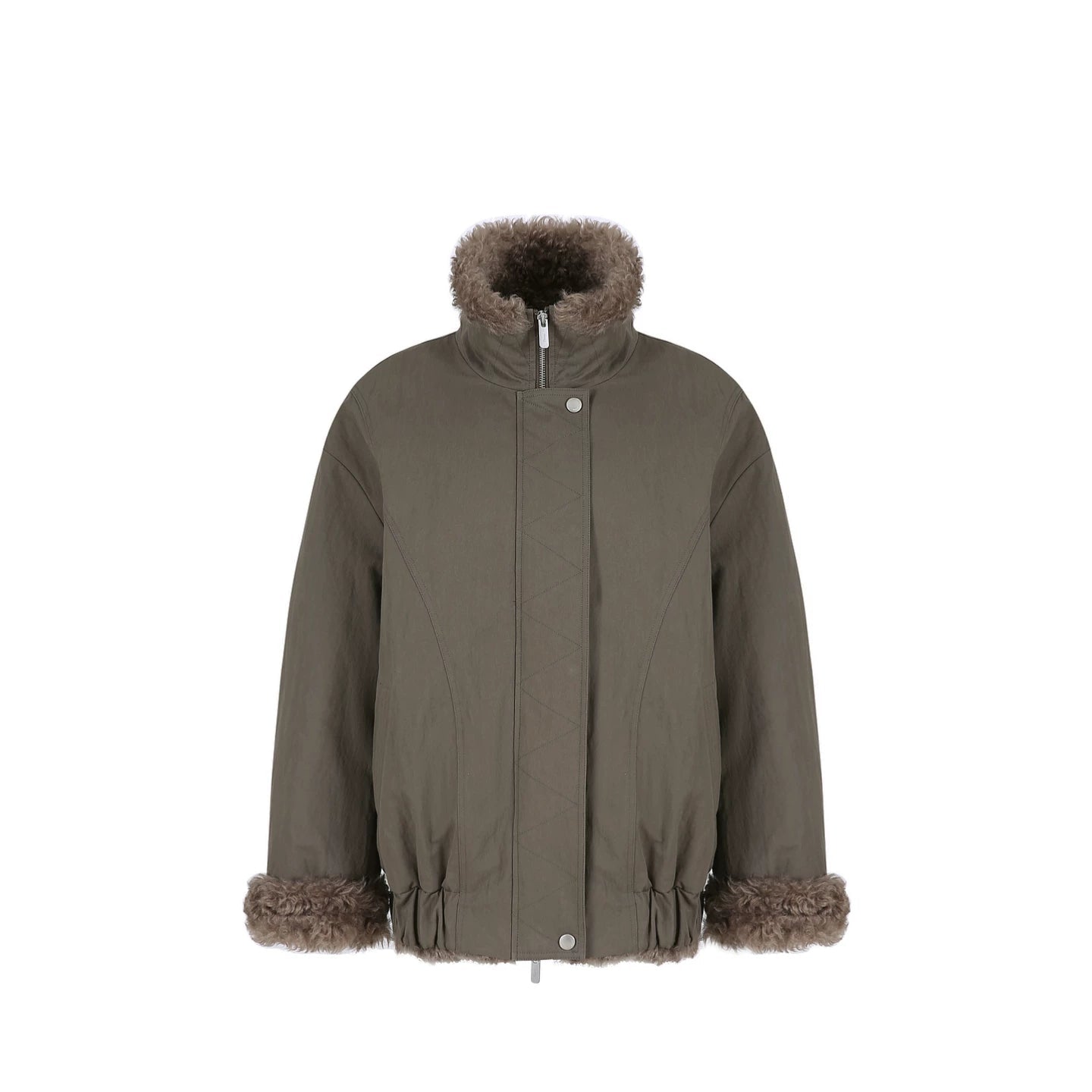 Curly Patchwork Cotton Jacket