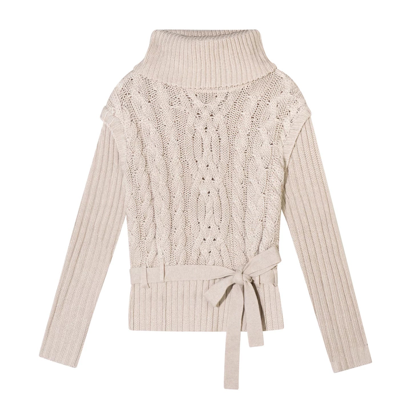 Wool Blend Cable Knit Sweater