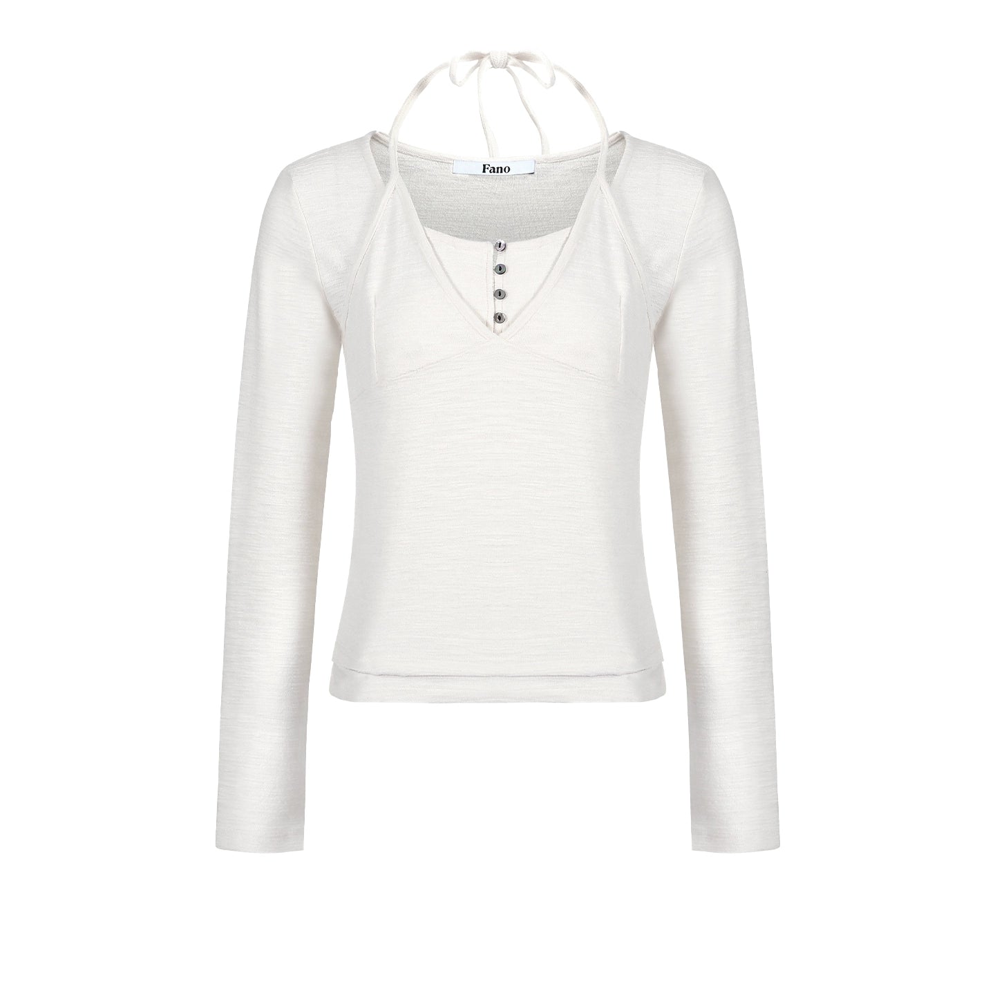 Texture Fabric Halter Camisole Top Set