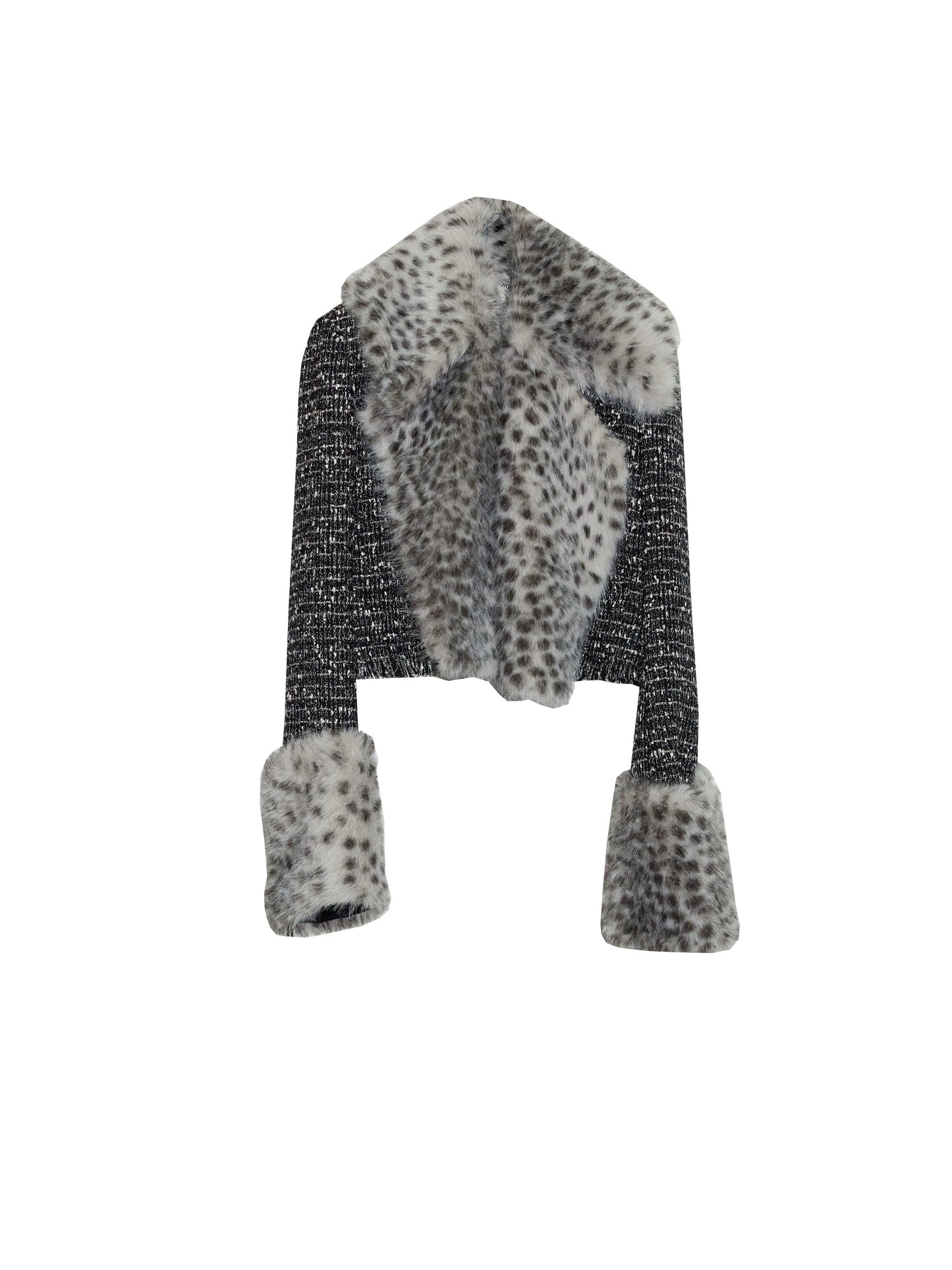 City Hunter Leopard Print Faux Fur Short Coat