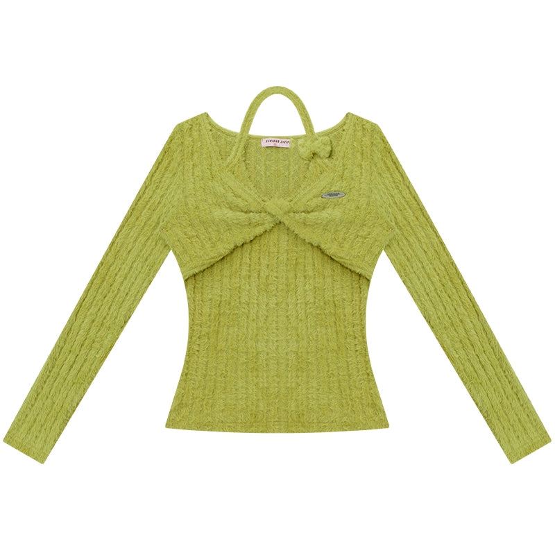 Retro Knit Halter Sweater