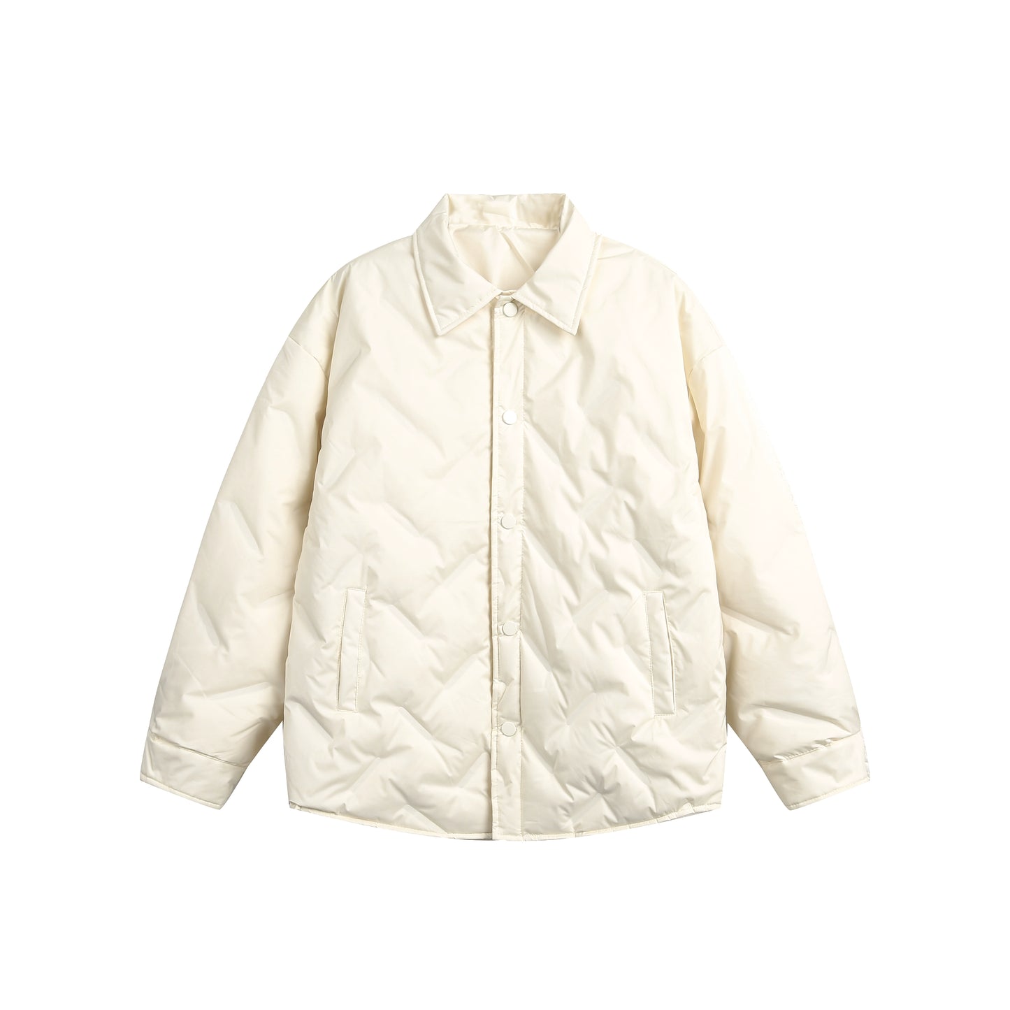 Rhombic Warm White Duck Down Jacket