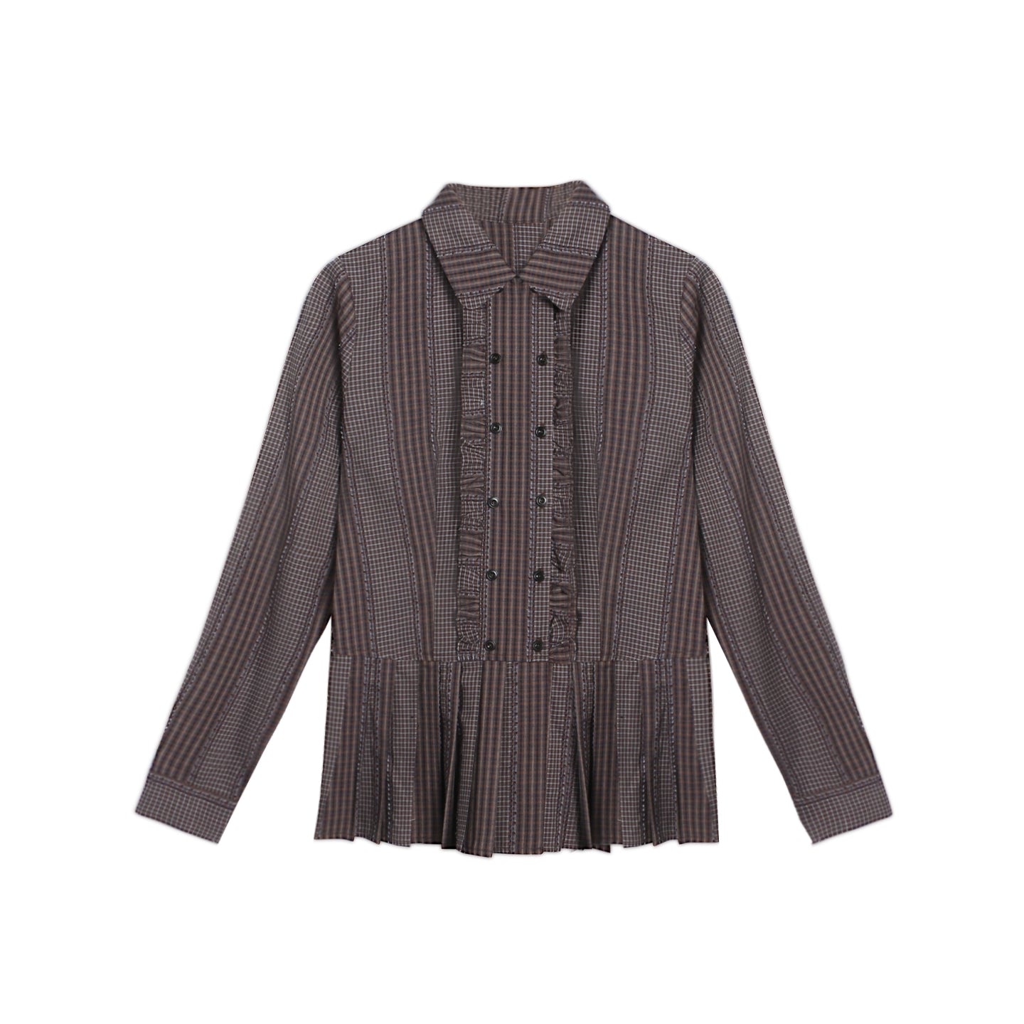 Double-Breasted Ruffled Shirt