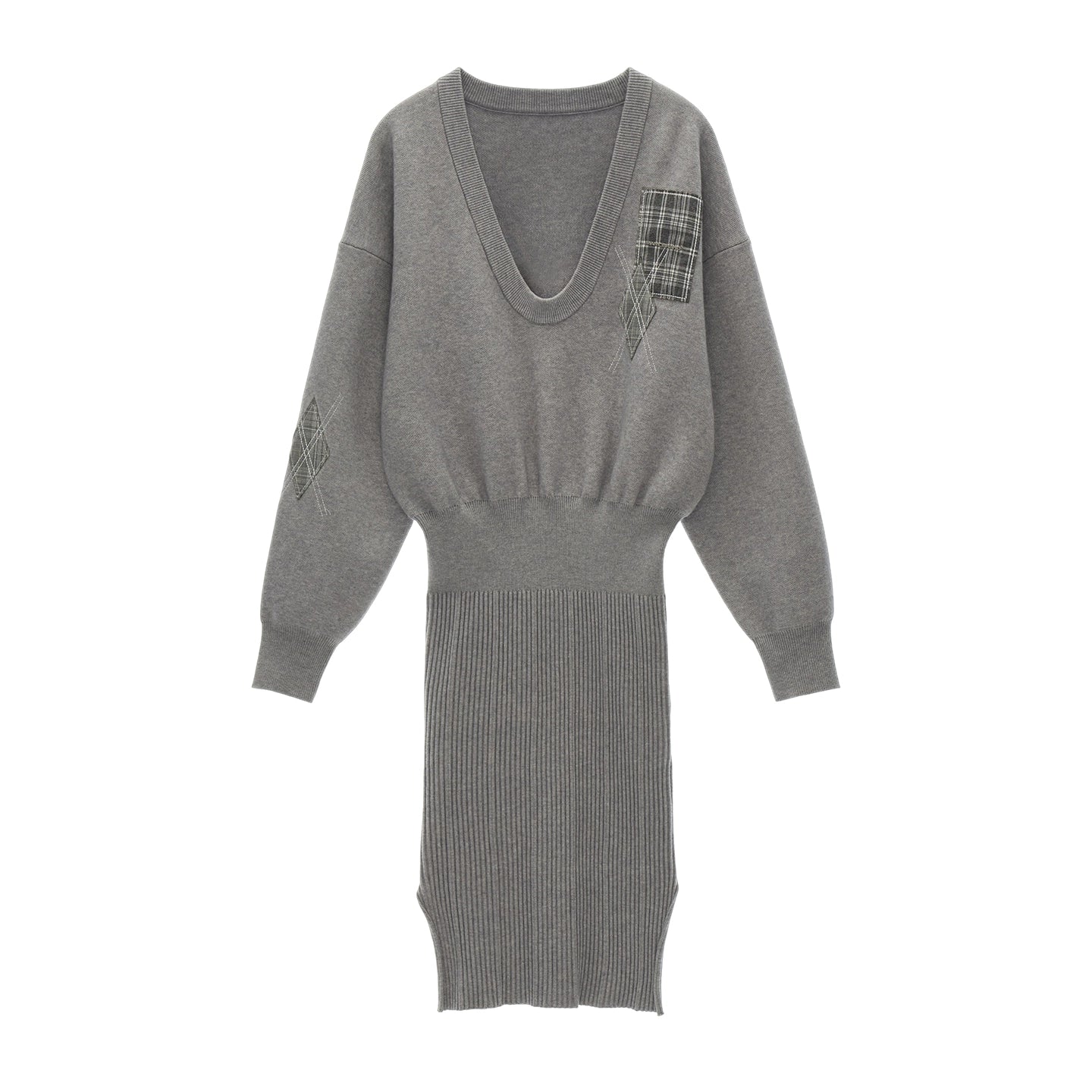 Temperament Gray Sweater Dress