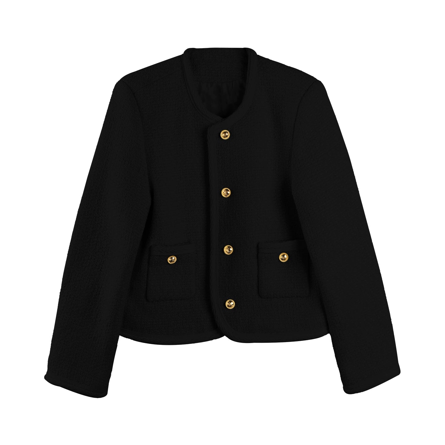 French Style Wool Tweed Top Coat