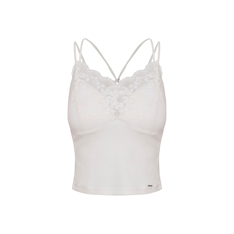 Lace V-Neck Knit Sweater Set-Up