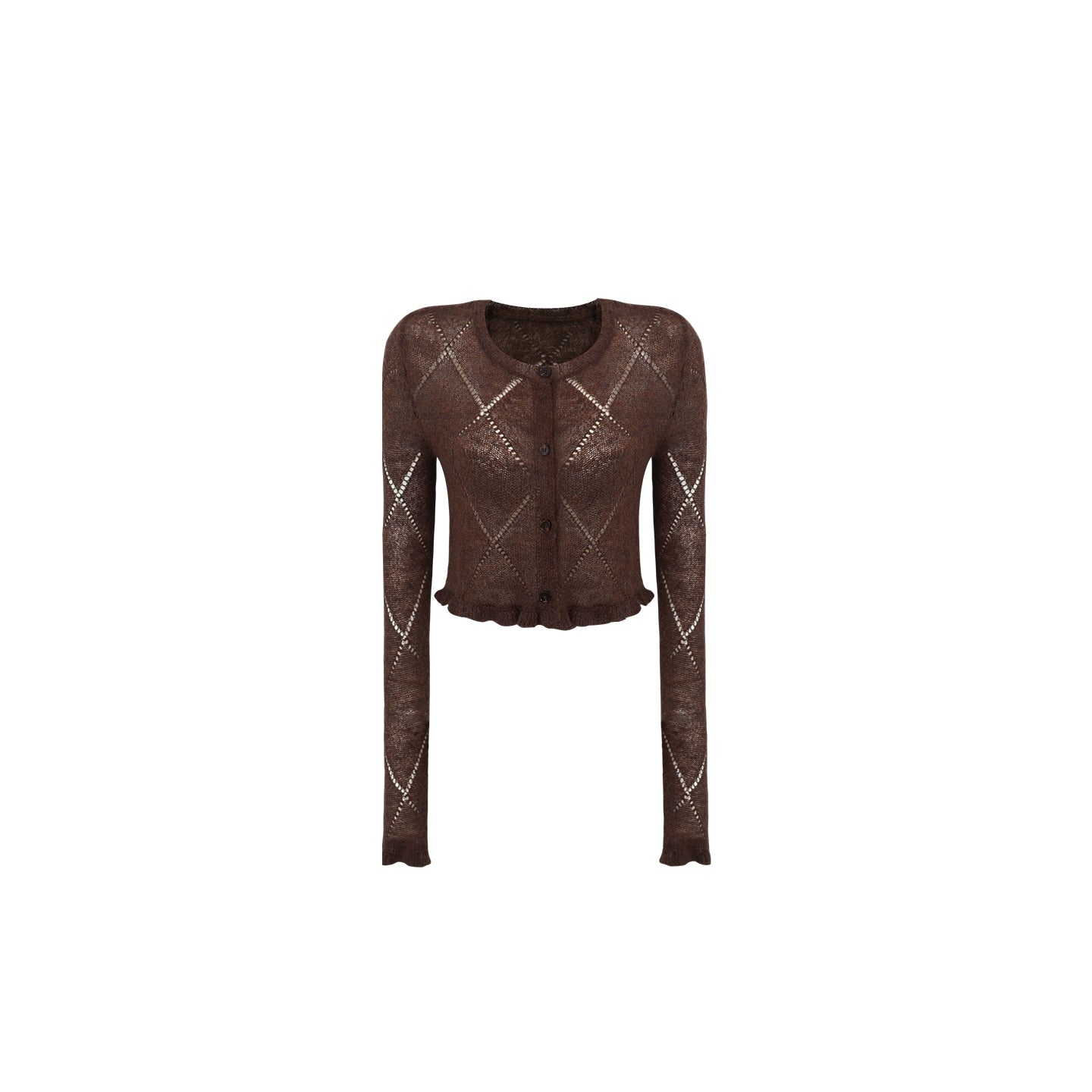 Coffee Argyle Knit Sweater