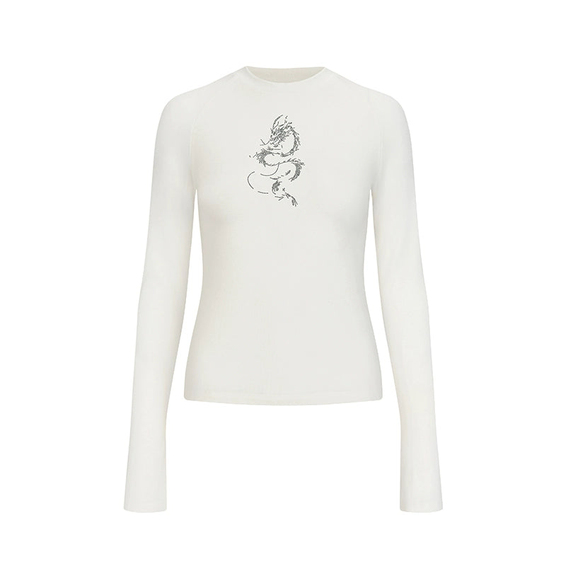 Dragon Round Neck Bottom Knit Tops