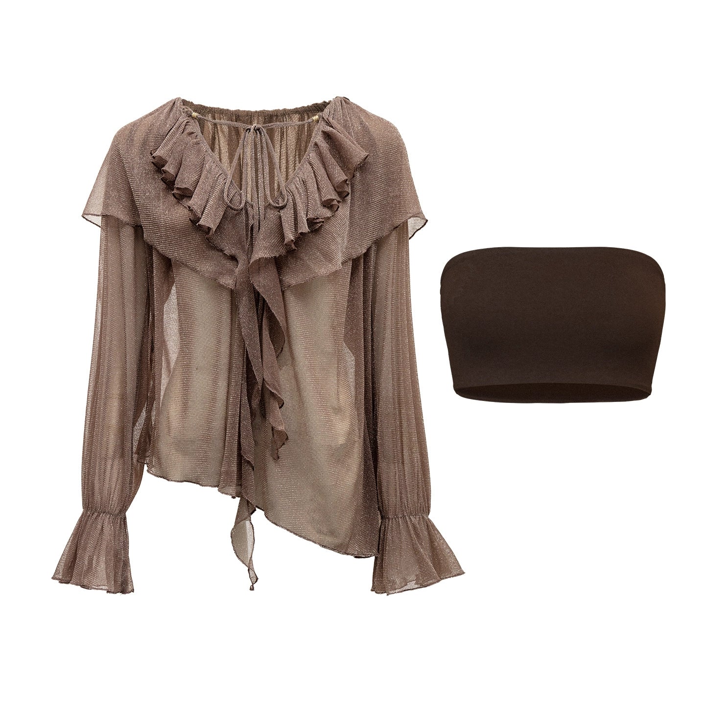 Slim Glitter Cover-Up Top Set