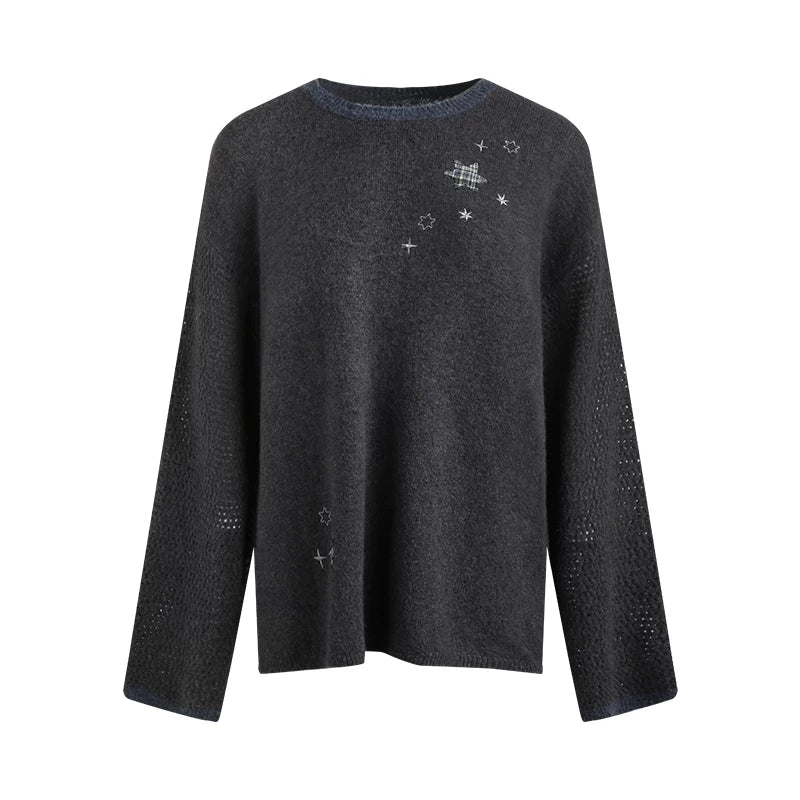 Embroidered Star Knit Sweater