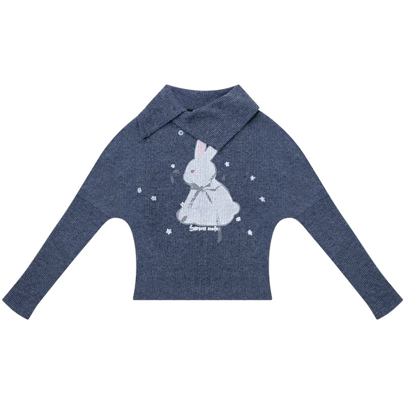 Rabbit Print Knitted Top