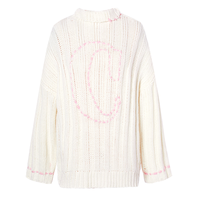 Apricot White Knit Sweater