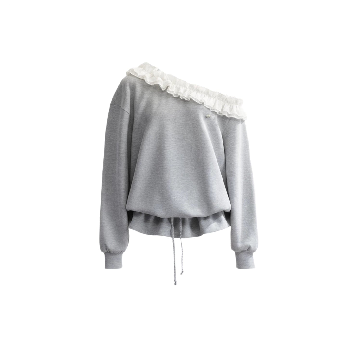 Lace-Up Drawstring Sweatshirt