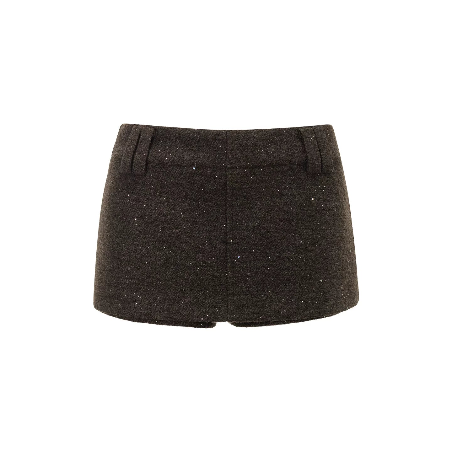 Dark Brown Tweed Jacket And Skirt Set-Up