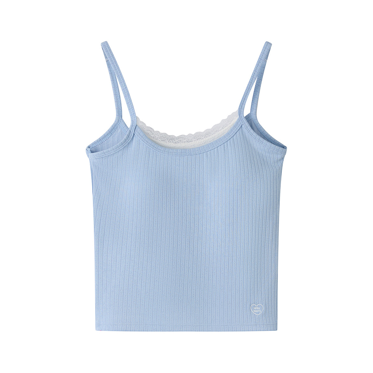 심플 레이스 크롭 탑