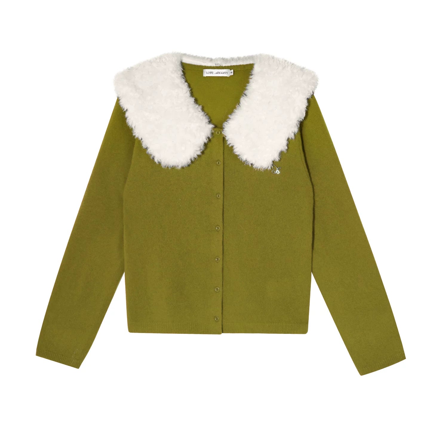 Wool Detachable Fur Collar Cardigan