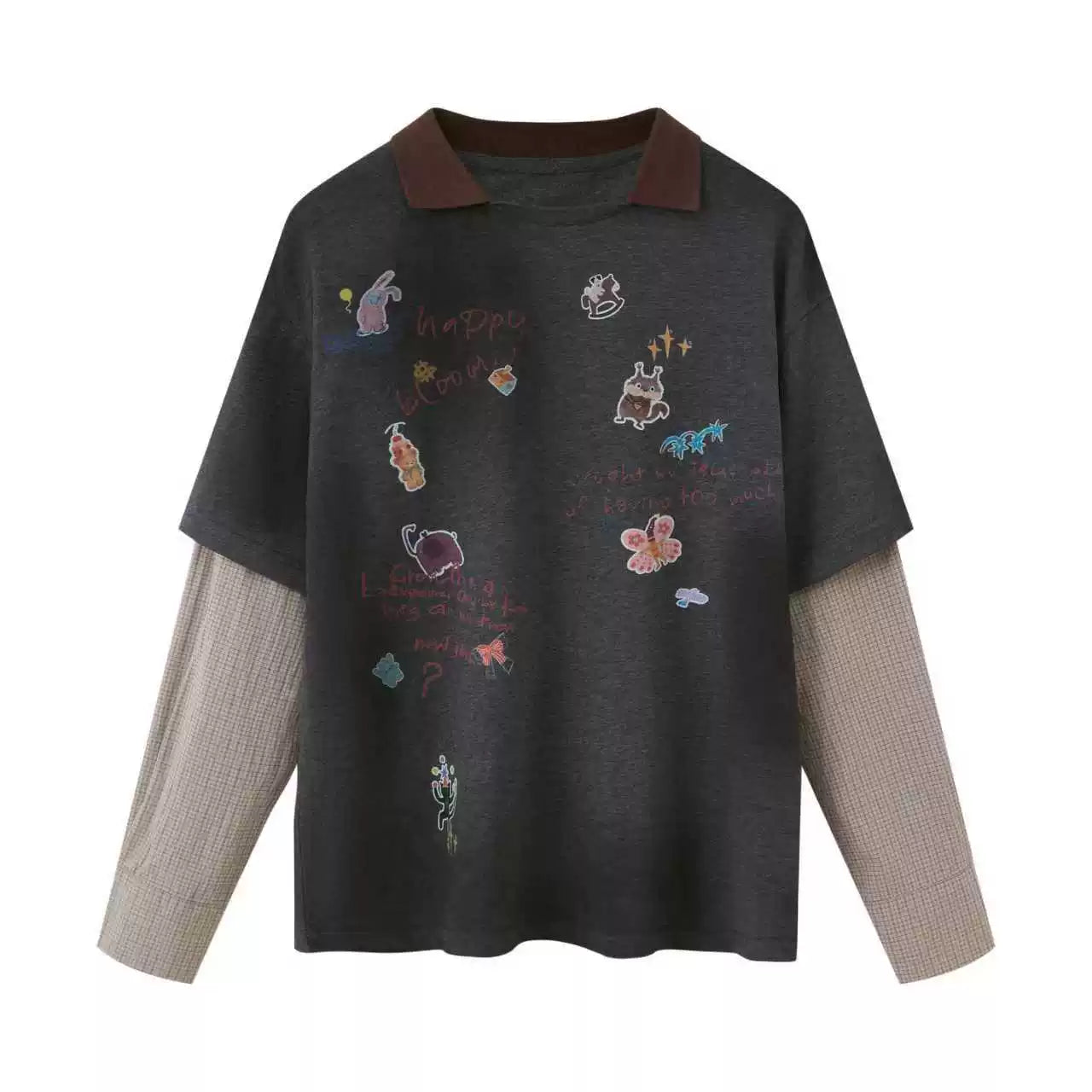 Cartoon Print Retro Sweater