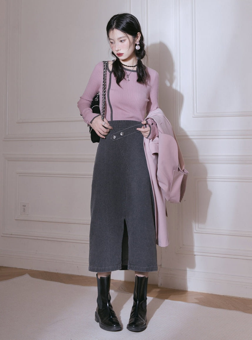 컷 아웃 피트 스트립베이스 셔츠