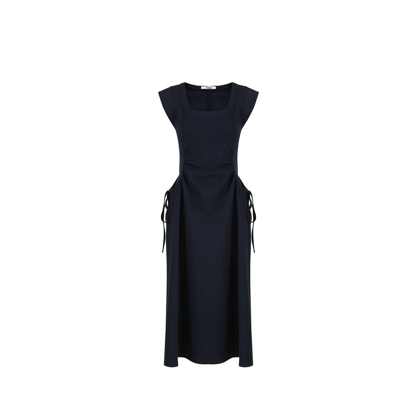 Robe à encolure carrée et taille nouée