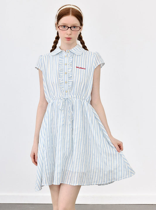 Blue White Plaid Preppy Dress