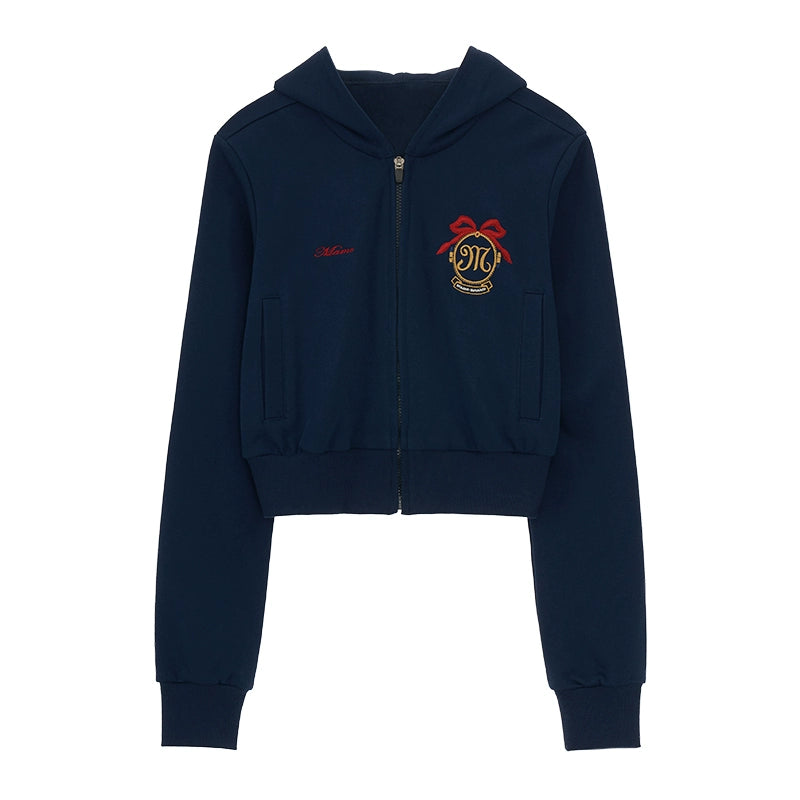 Veste à zip à capuche cropped