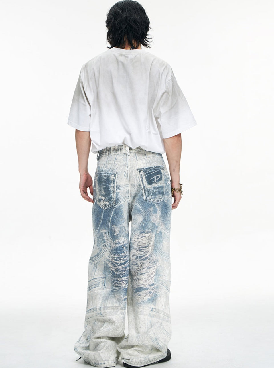Vintage 3D Print Jeans
