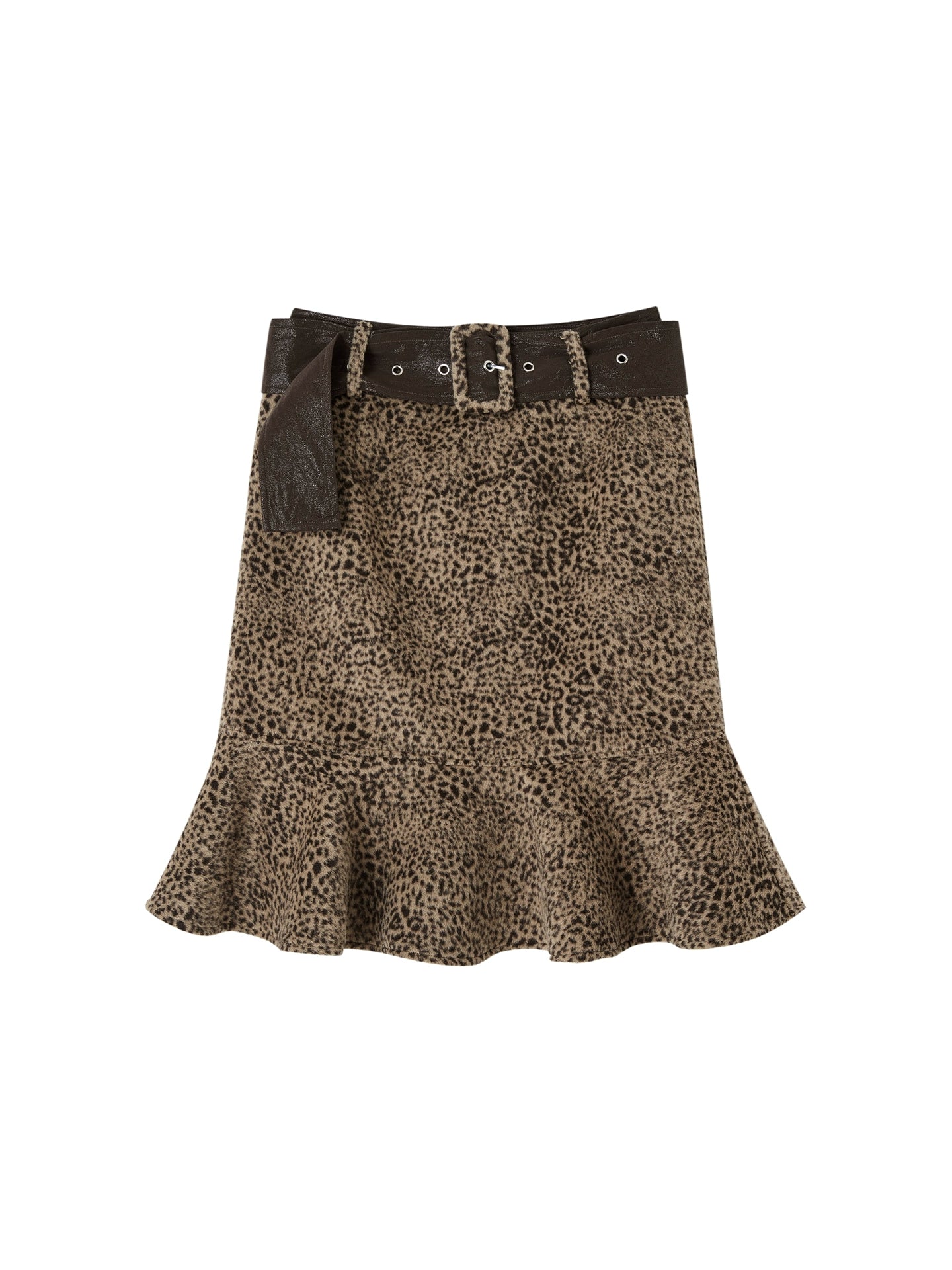 Leopard Wool Patchwork Skirt