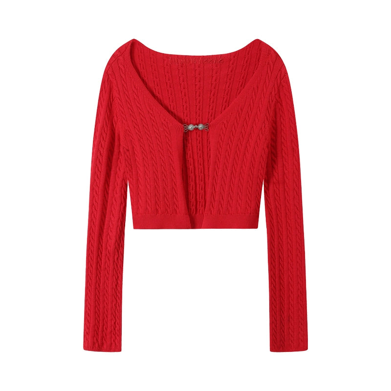 Kurze, gestrickte Sweatjacke