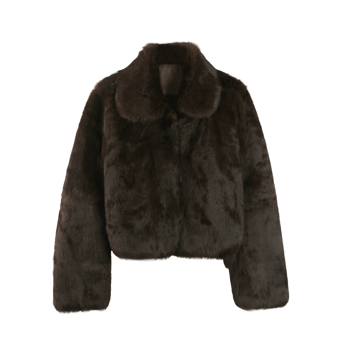 Coffee-Colored Rabbit Fur Coat