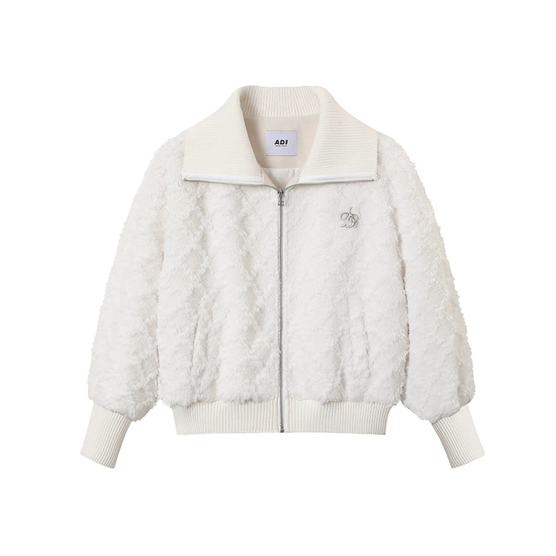 Veste courte en laine d'agneau simple