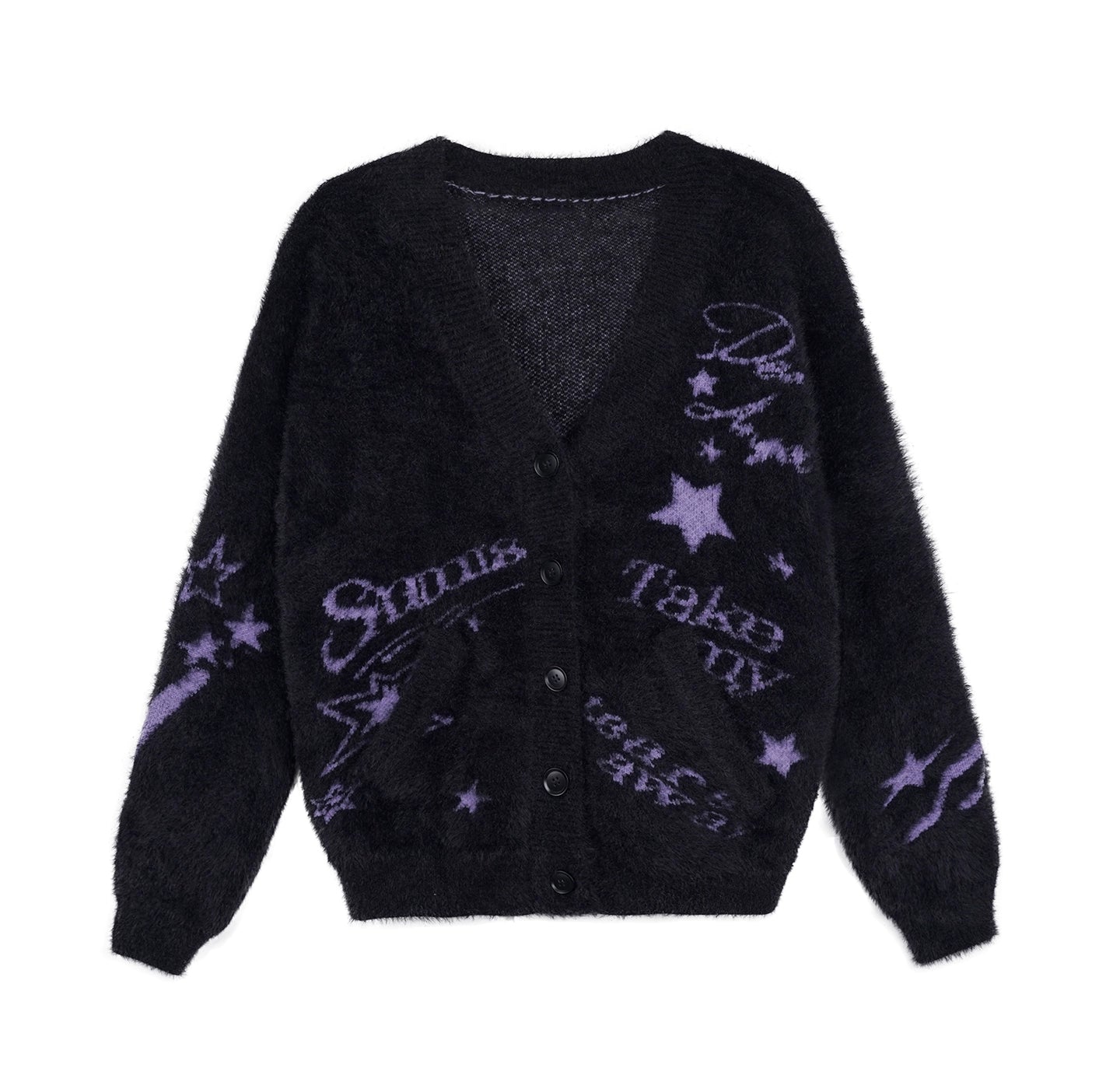 Black and Purple Graffiti Cardigan