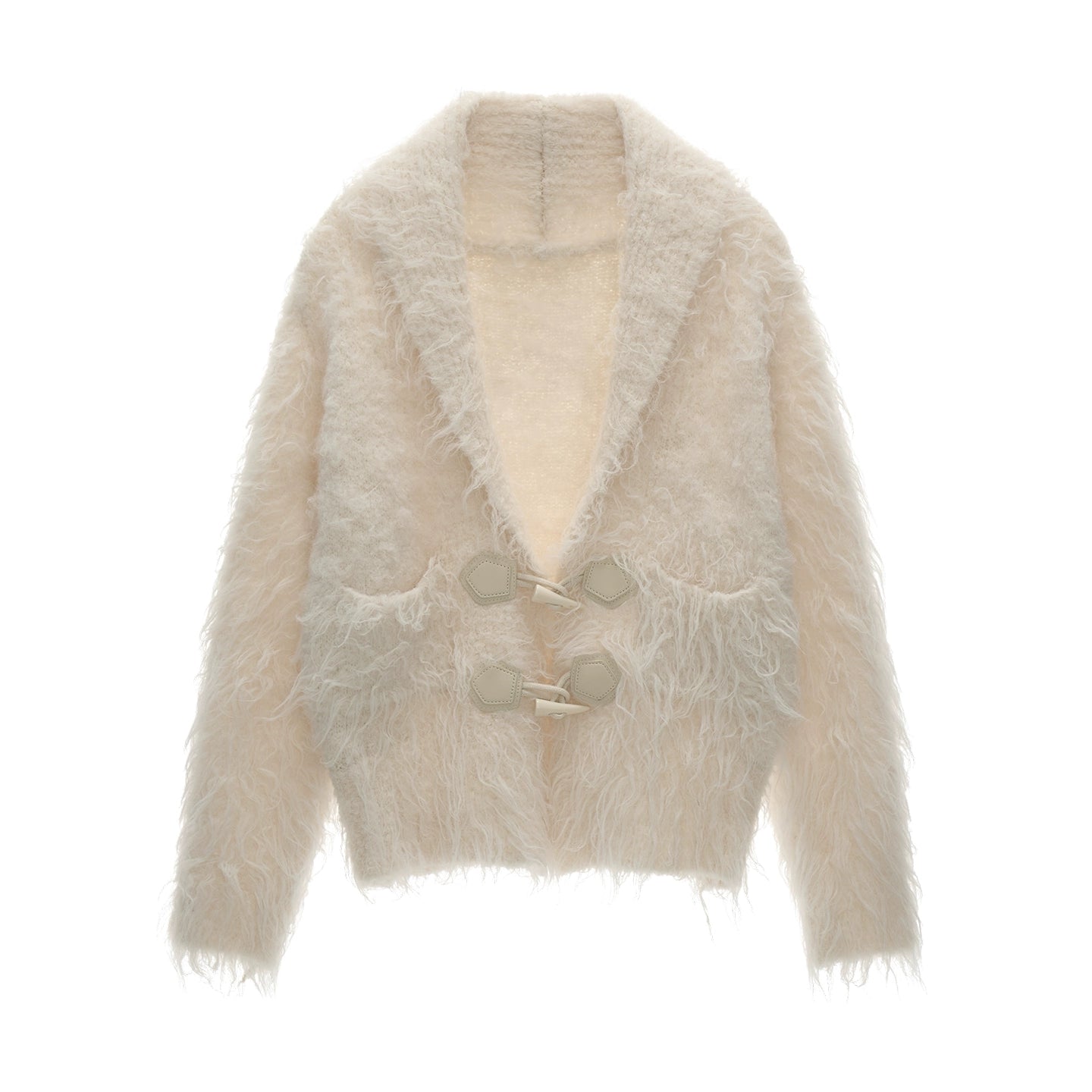 Lapel Yarn Fleece Cardigan