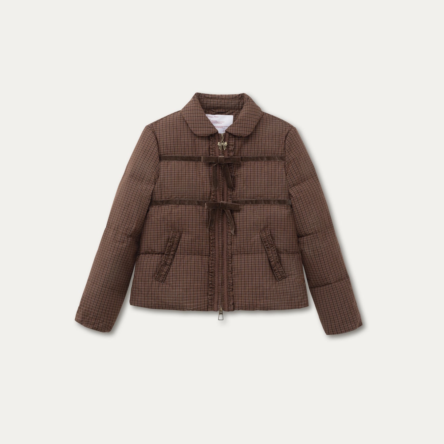 Velvet Bow-Knot Down Jacket