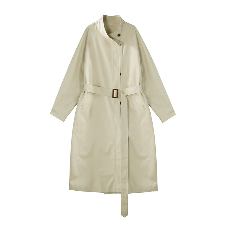 Manteau à col montant à boutonnage simple