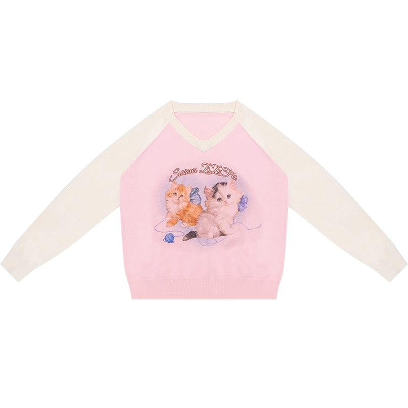 Autumn Knitted V-Neck Sweater