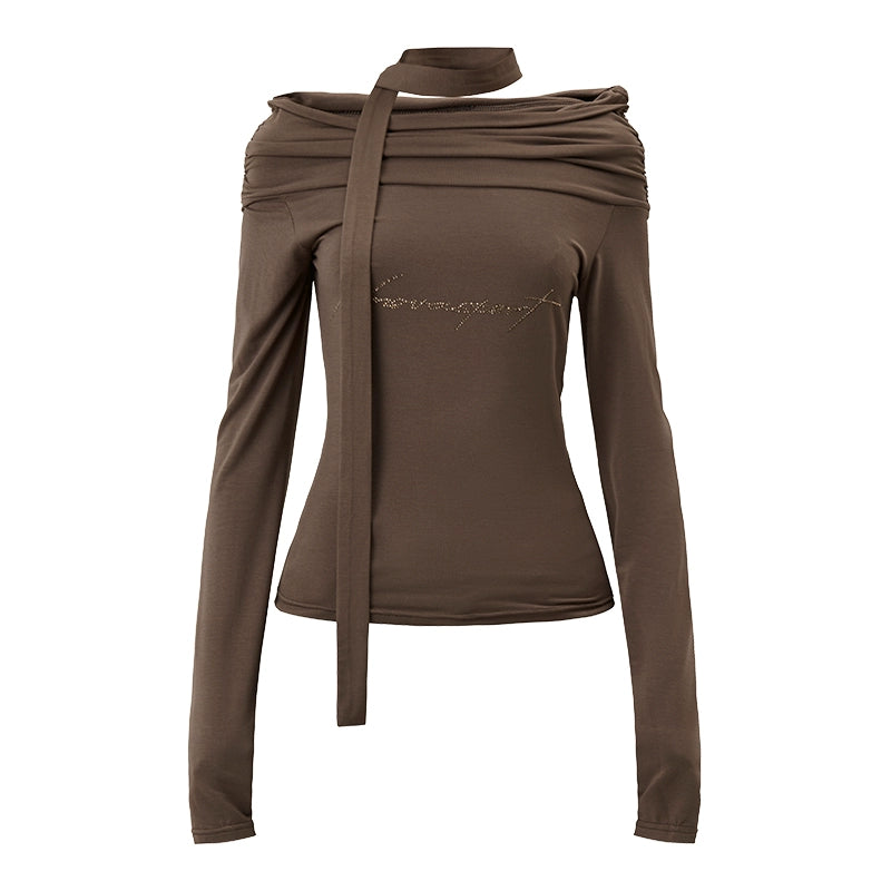 American straight shoulder long sleeve T-shirt