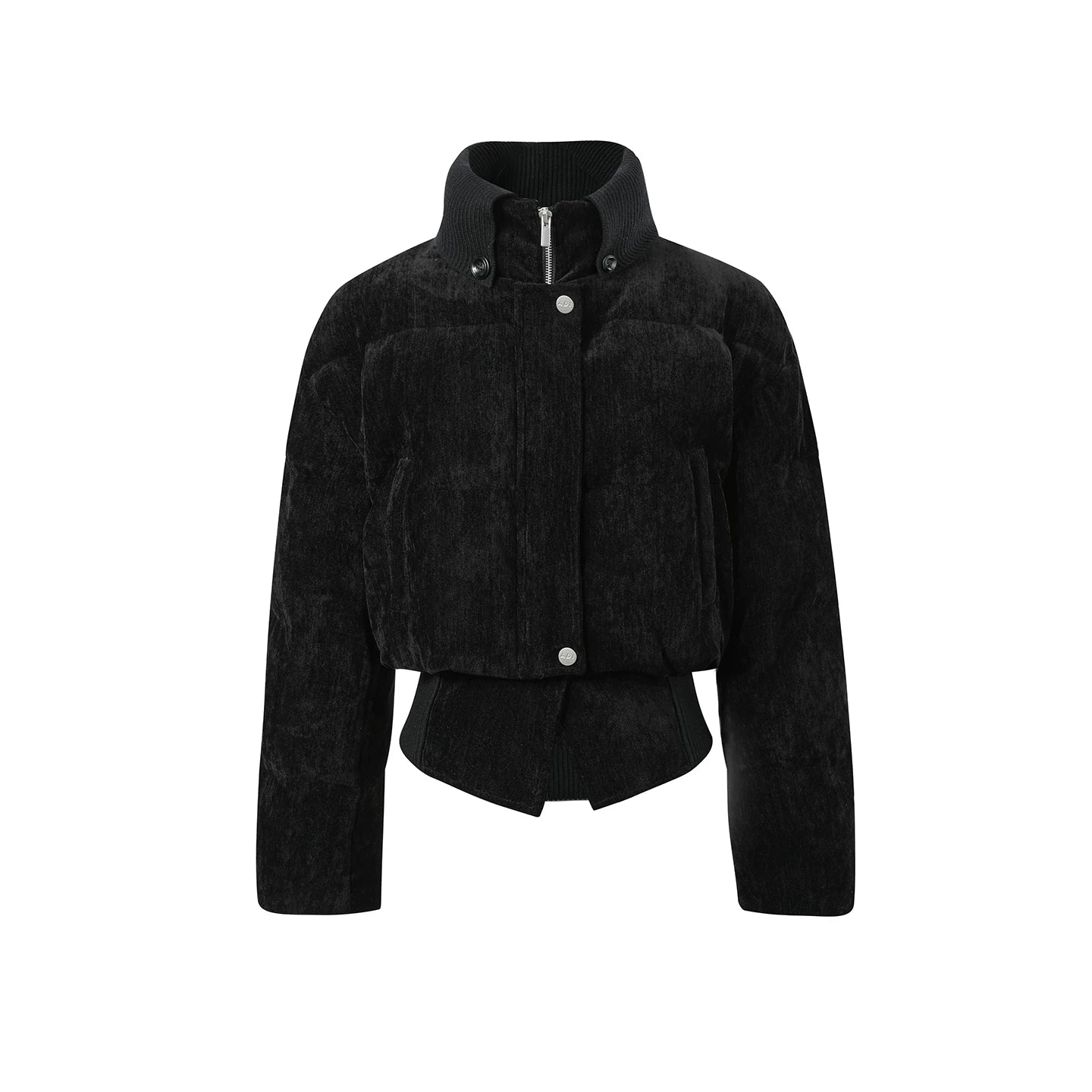 Velvet-Like Ruffle Trim Coat