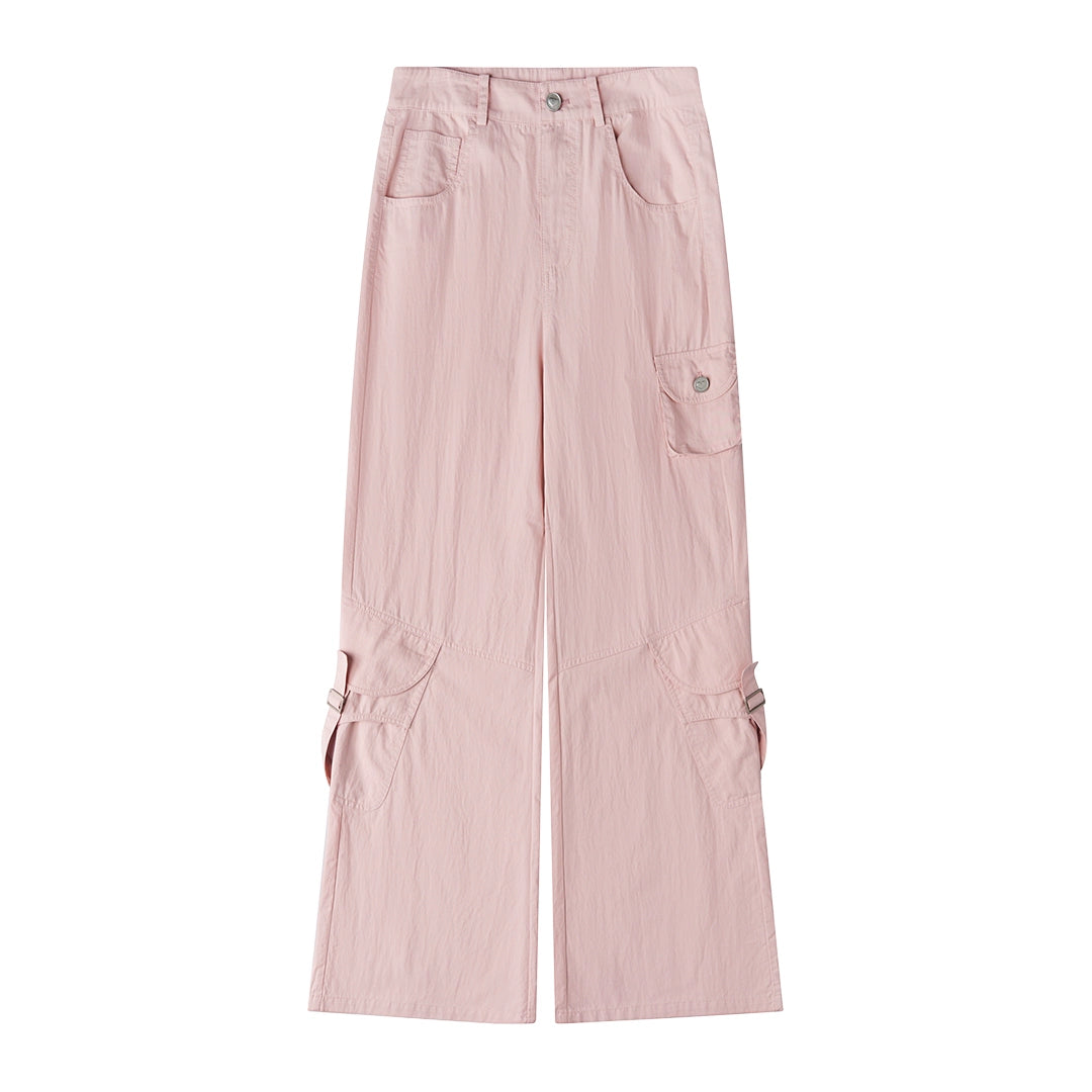 와이드 레그 포켓 카고 팬츠