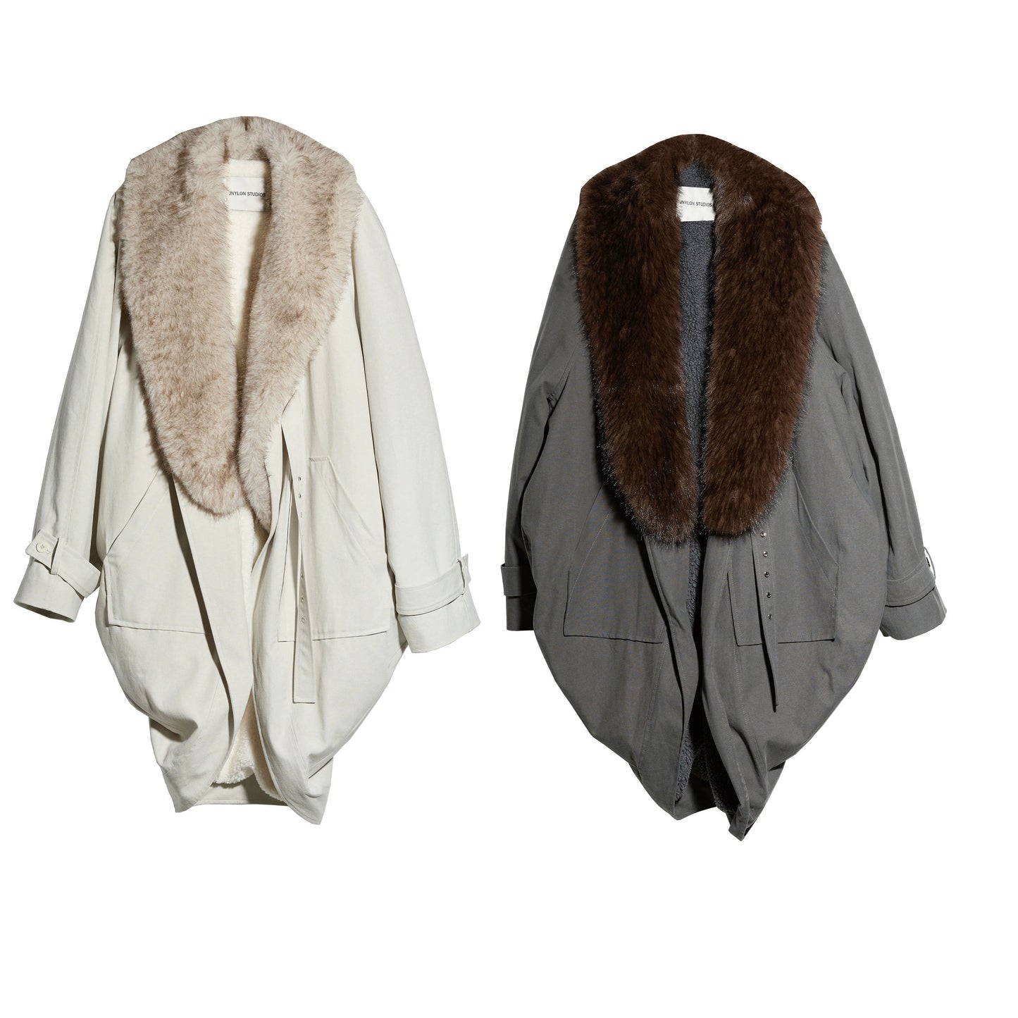 Retro Distressed Fur Collar Jacket Set-Up